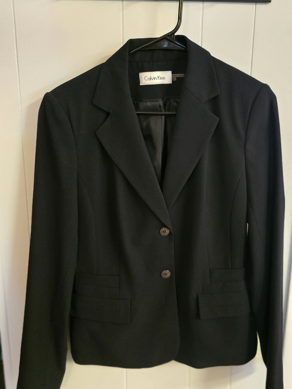 Calvin Klein Black Women's Two-Button Tailored Blazer